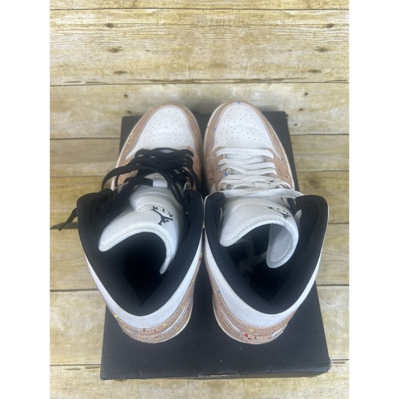 Size 11 - Air Jordan 1 SE Mid‎ Brushstroke Paint Splatter DA8005 100 - Picture 6 of 9